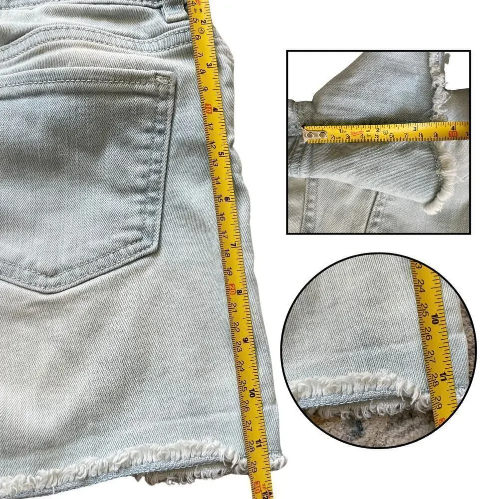 GAP Kids 12 Regular Denim Shorts | Adjustable Waist, Light Wash, Raw Hem